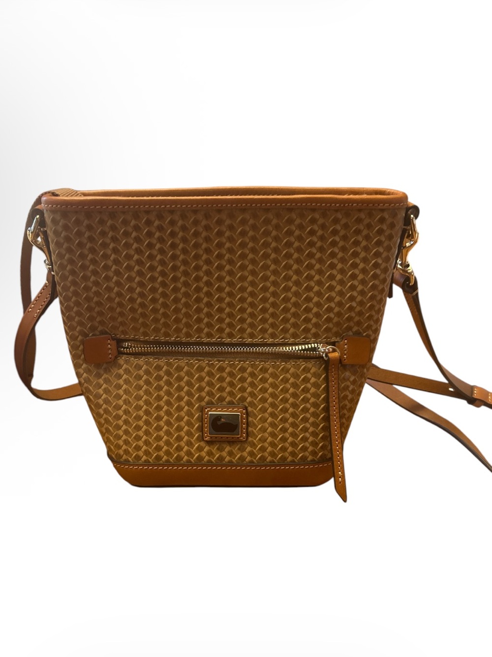 Dooney & Bourke “Camden  woven leather crossbody”